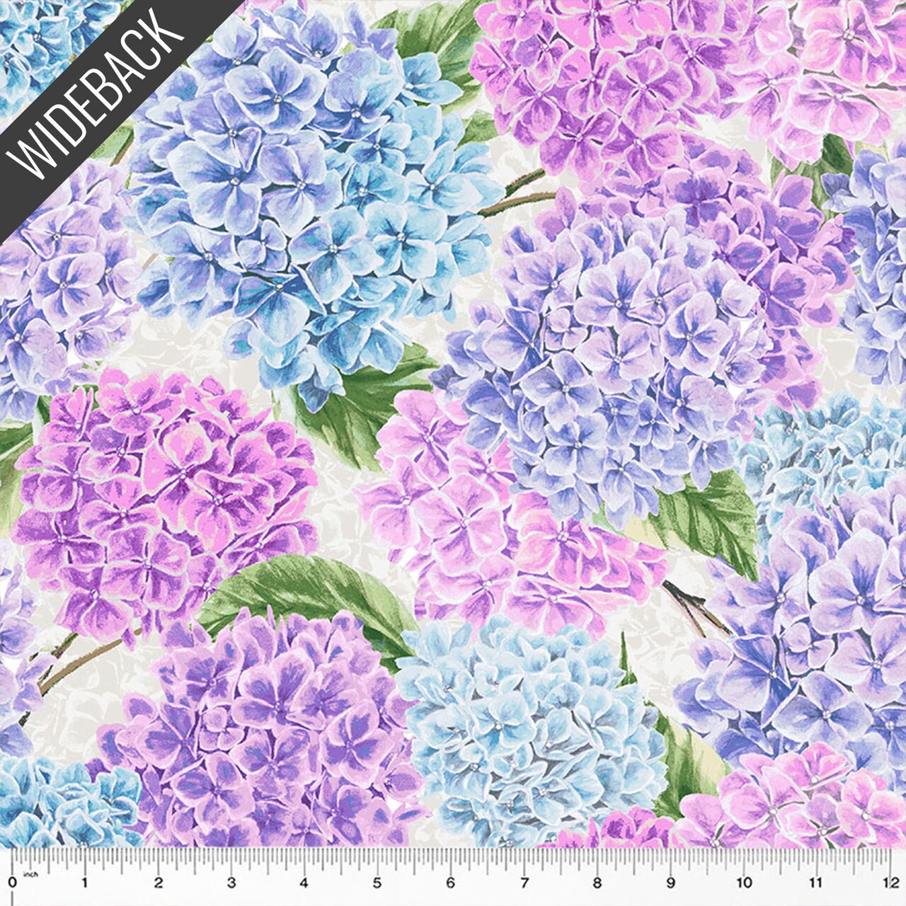 Hydrangeas in Bloom Wideback (108 Inch) in Nantucket (53711w-1) | 108" Quilt Backs | Windham
